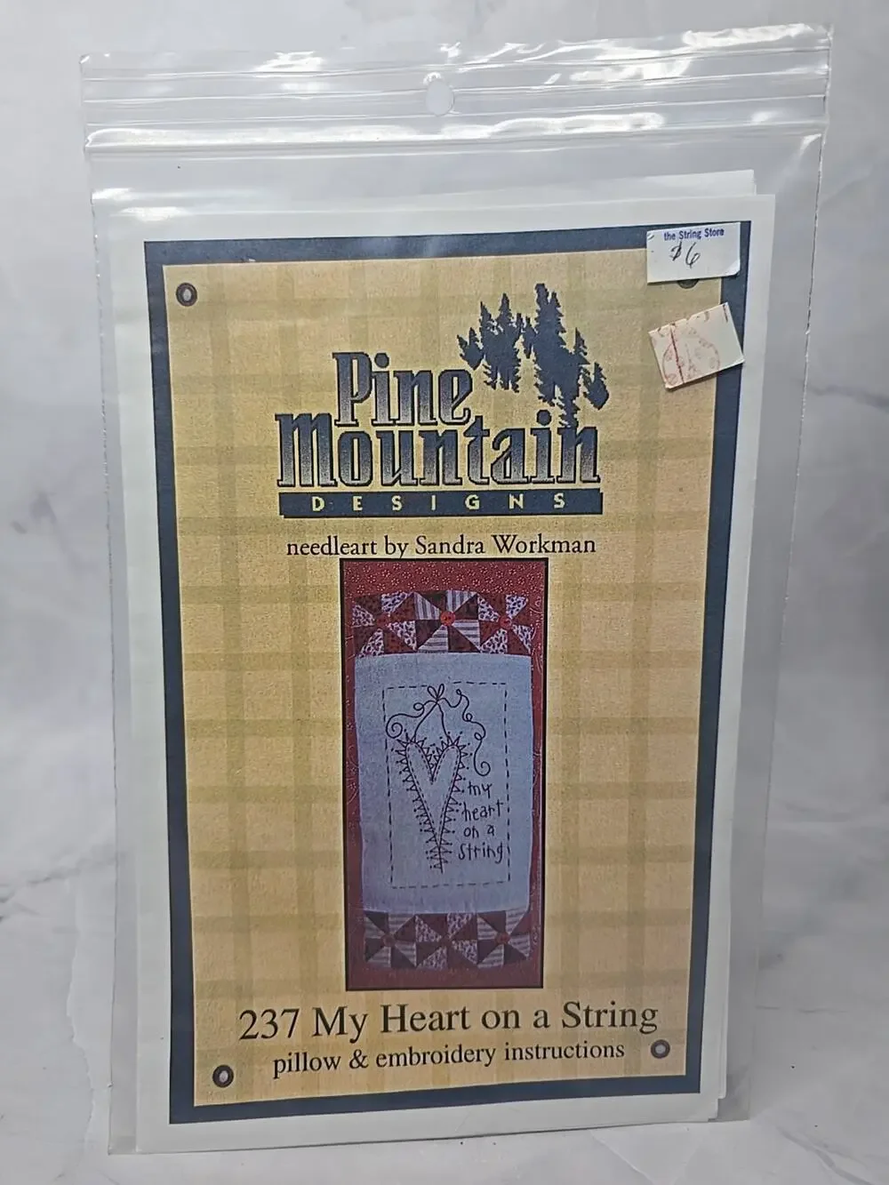 2002 Pine Mountain Cross Embroidery Pattern My Heart On A String
